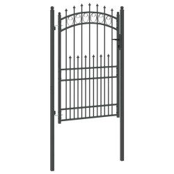 Portail de clôture avec pointes Emmen Gris 200 x 100 cm 521030521030