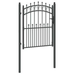 Portail de clôture avec pointes Emmen Gris 150 x 100 cm 521032521032