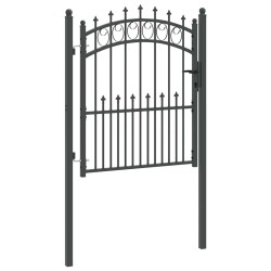 Portail de clôture avec pointes Emmen Gris 125 x 100 cm 521033521033