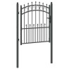 Portail de clôture avec pointes Emmen Gris 125 x 100 cm 521033521033