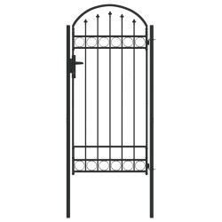 Porte de Clôture Assen Gris 100 x 195 cm Acier enduit de poudre 521036521036