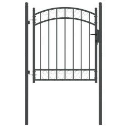 Porte de Clôture Emmen Gris 125 x 100 cm Acier peint par poudre 521043521043