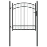 Porte de Clôture Emmen Gris 125 x 100 cm Acier peint par poudre 521043521043