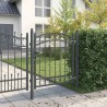 Porte de Clôture Emmen Gris 125 x 100 cm Acier peint par poudre 521043521043