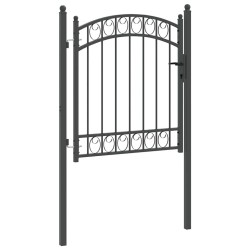 Porte de Clôture Emmen Gris 125 x 100 cm Acier peint par poudre 521043521043
