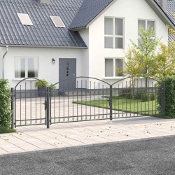 Portail de clôture de jardin avec sommet en arc Assen Gris 521045521045