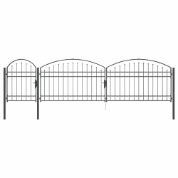 Portail de clôture de jardin avec sommet en arc Assen Gris 521045521045