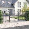 Portail de clôture de jardin avec sommet en arc Assen Gris 521046521046