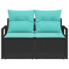 Canapé de jardin avec coussin 120 x 62 x 69 cm polyrotin 521056521056