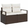 Canapé de jardin avec coussin 120 x 62 x 69 cm polyrotin 521057521057