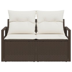 Canapé de jardin avec coussin 120 x 62 x 69 cm polyrotin 521057521057