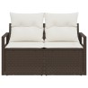Canapé de jardin avec coussin 120 x 62 x 69 cm polyrotin 521057521057
