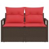 Canapé de jardin avec coussin 120 x 62 x 69 cm polyrotin 521060521060