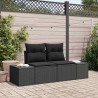 Canapé de jardin avec coussin Noir 184 x 62 x 69 cm polyrotin 521068521068