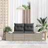 Canapé de jardin avec coussin Gris 184 x 62 x 69 cm polyrotin 521069521069