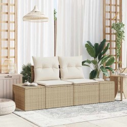 Canapé de jardin avec coussin Beige 184 x 62 x 69 cm polyrotin 521070521070