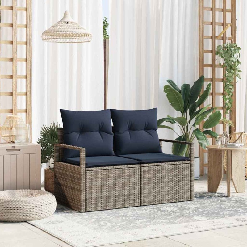 Canapé de jardin avec coussin 120 x 62 x 69 cm polyrotin 521072521072
