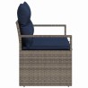 Canapé de jardin avec coussin 120 x 62 x 69 cm polyrotin 521072521072