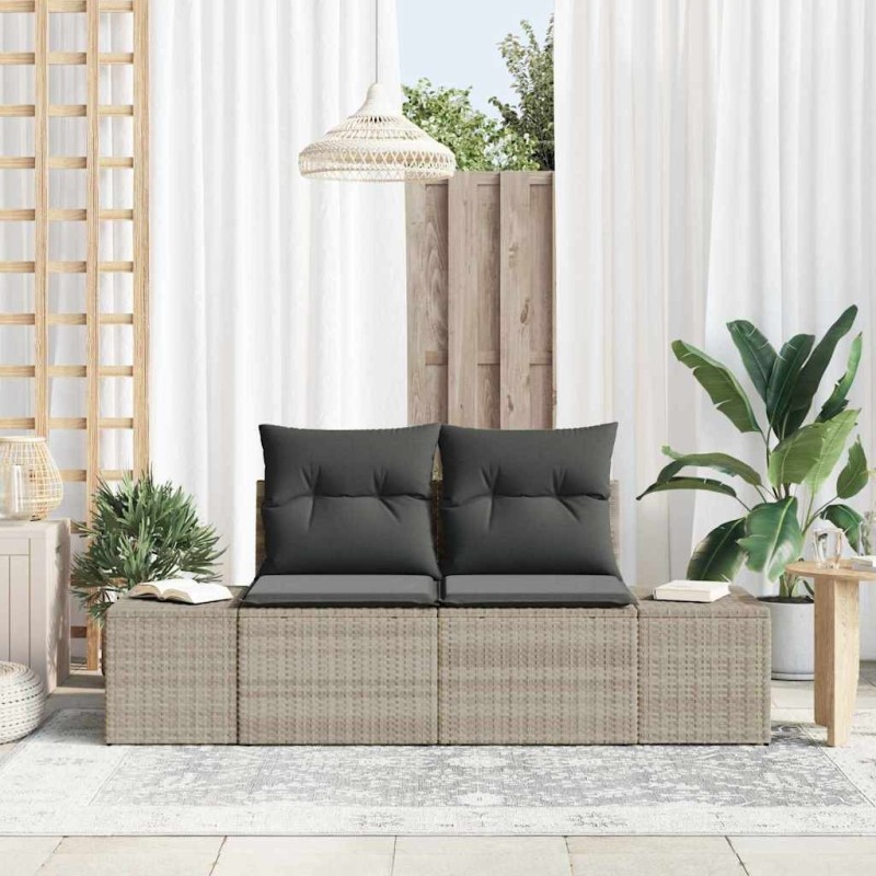Canapé de jardin avec coussin Gris 184 x 62 x 69 cm polyrotin 521074521074