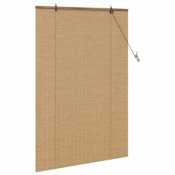 Store enrouleur avec des rideaux Marron 110 x 160 cm Bambou 521078521078