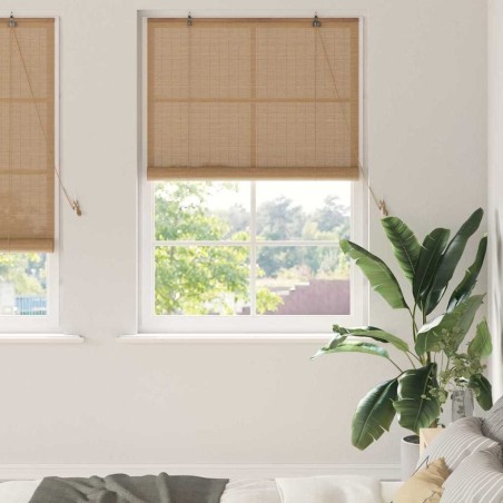 Store enrouleur avec des rideaux Marron 100 x 220 cm Bambou 521079521079