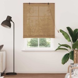 Store enrouleur avec des rideaux Marron 100 x 220 cm Bambou 521079521079