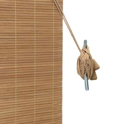 Store enrouleur avec des rideaux Marron 90 x 160 cm Bambou 521082521082
