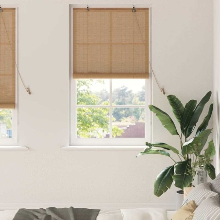 Store enrouleur avec des rideaux Marron 80 x 220 cm Bambou 521083521083
