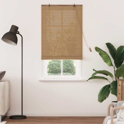 Store enrouleur avec des rideaux Marron 80 x 220 cm Bambou 521083521083