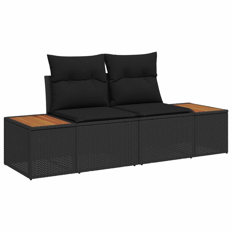 Canapé de jardin Noir 184 x 62 x 85cm polyrotin 521085521085
