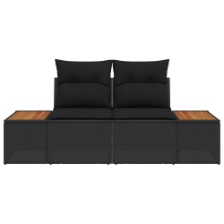 Canapé de jardin Noir 184 x 62 x 85cm polyrotin 521085521085