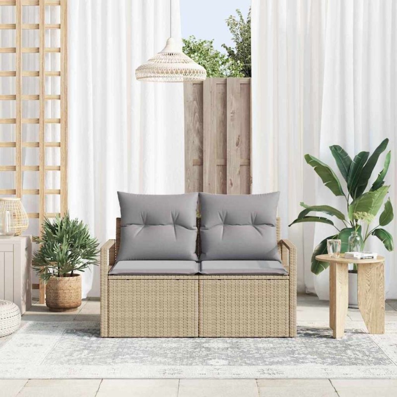 Canapé de jardin avec coussin 120 x 62 x 69 cm polyrotin 521093521093