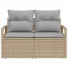 Canapé de jardin avec coussin 120 x 62 x 69 cm polyrotin 521093521093