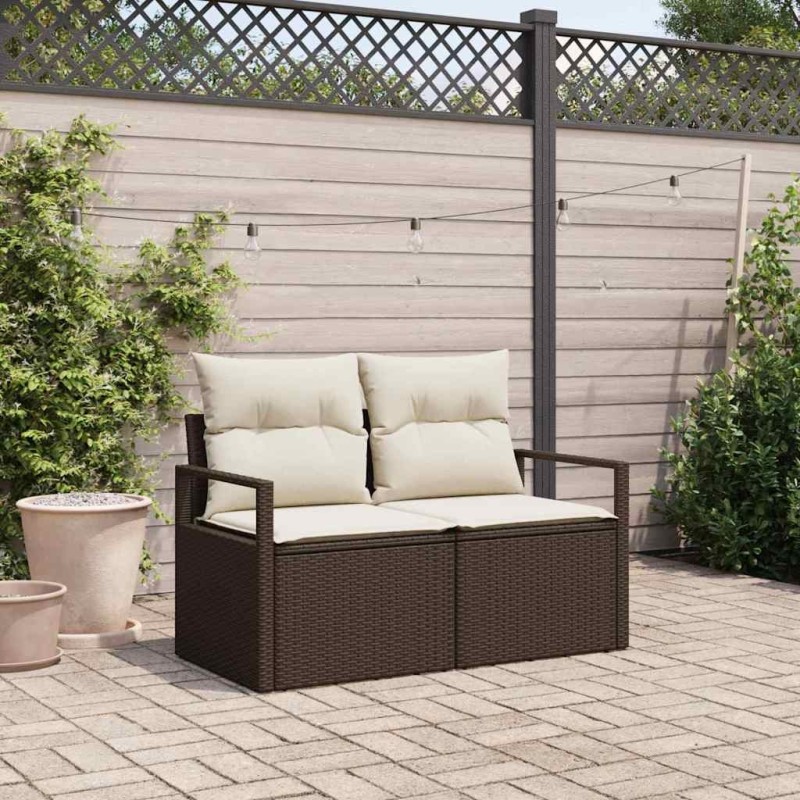 Canapé de jardin avec coussin 120 x 62 x 69 cm polyrotin 521095521095