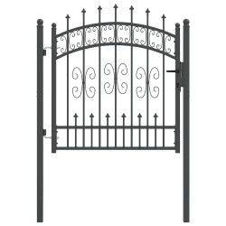 Portail de clôture avec pointe Kampen Gris 103 x 100 cm Acier 521100521100