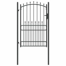 Portail de clôture avec pointes Emmen Gris 200 x 100 cm 521103521103