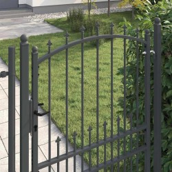 Portail de clôture avec pointes Emmen Gris 200 x 100 cm 521103521103