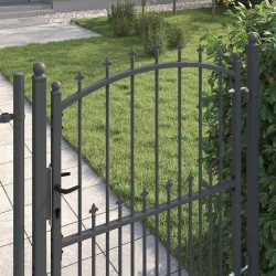 Portail de clôture avec pointes Emmen Gris 150 x 100 cm 521105521105