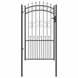 Portail de clôture avec pointe Gris 103 x 175 cm Acier 521109521109