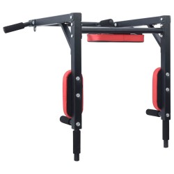 Station de tractions et dips Noir et Rouge 89 x 59 x 70 cm 521121521121