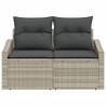 Canapé de jardin avec coussin 123 x 62 x 69 cm polyrotin 521122521122