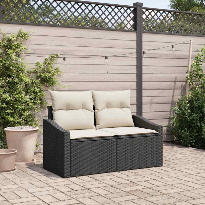 Canapé de jardin avec coussin 123 x 62 x 69 cm polyrotin 521129521129