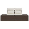 Canapé de jardin avec coussin Marron 184 x 62 x 69 cm polyrotin 521130521130
