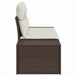 Canapé de jardin avec coussin Marron 184 x 62 x 69 cm polyrotin 521130521130