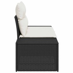 Canapé de jardin avec coussin Noir 184 x 62 x 69 cm polyrotin 521131521131