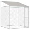 Cage pour chien avec toit Argenté 200 x 200 x 258 cm 521136521136