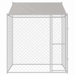 Cage pour chien avec toit Argenté 200 x 200 x 258 cm 521136521136