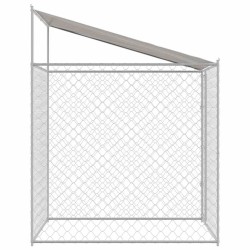 Cage pour chien avec toit Argenté 200 x 200 x 258 cm 521136521136