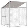 Cage pour chien avec toit Argenté 200 x 200 x 258 cm 521136521136