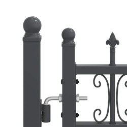 Portail de clôture avec pointe Kampen Gris 404 x 75 cm Acier 521141521141